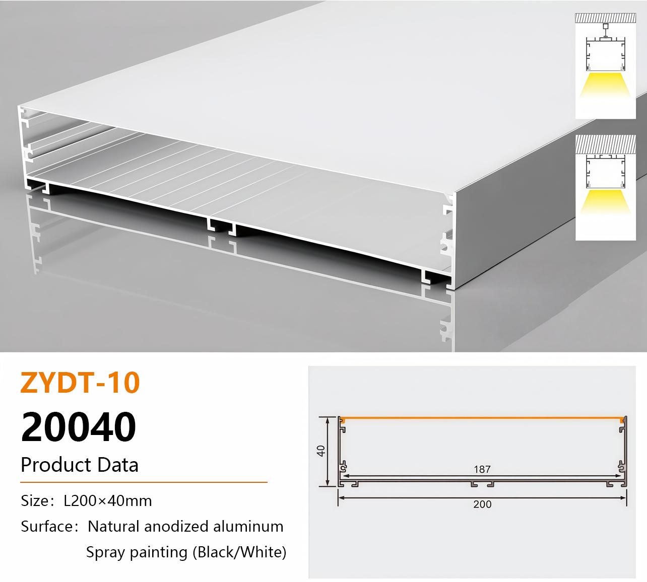 20040 Aluminum LED Light Channel