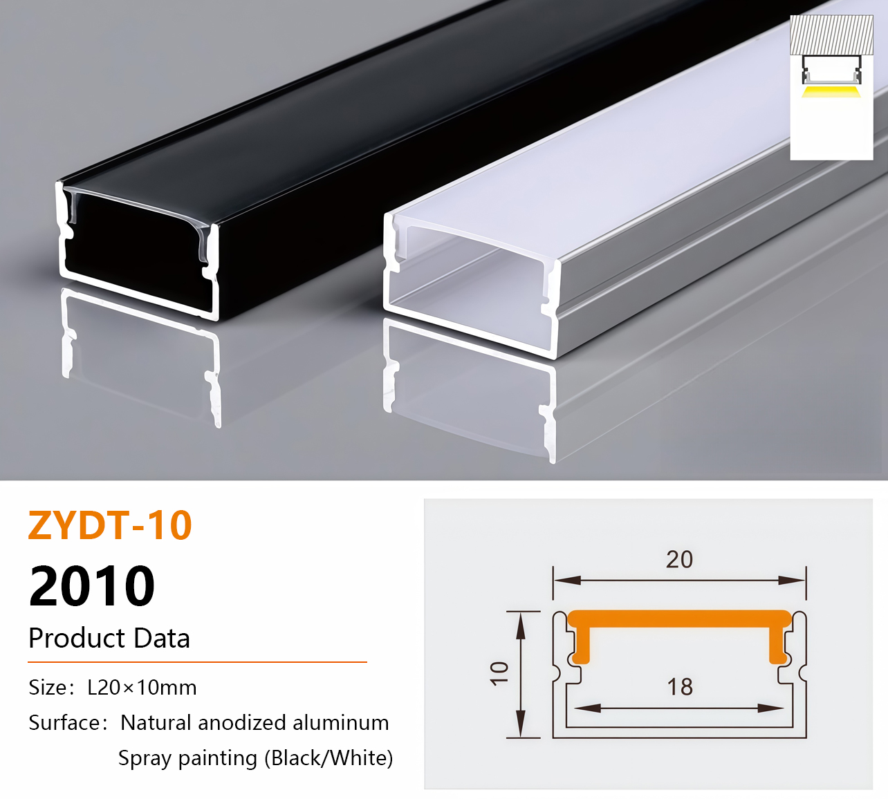 2010 Aluminum LED Light Channel