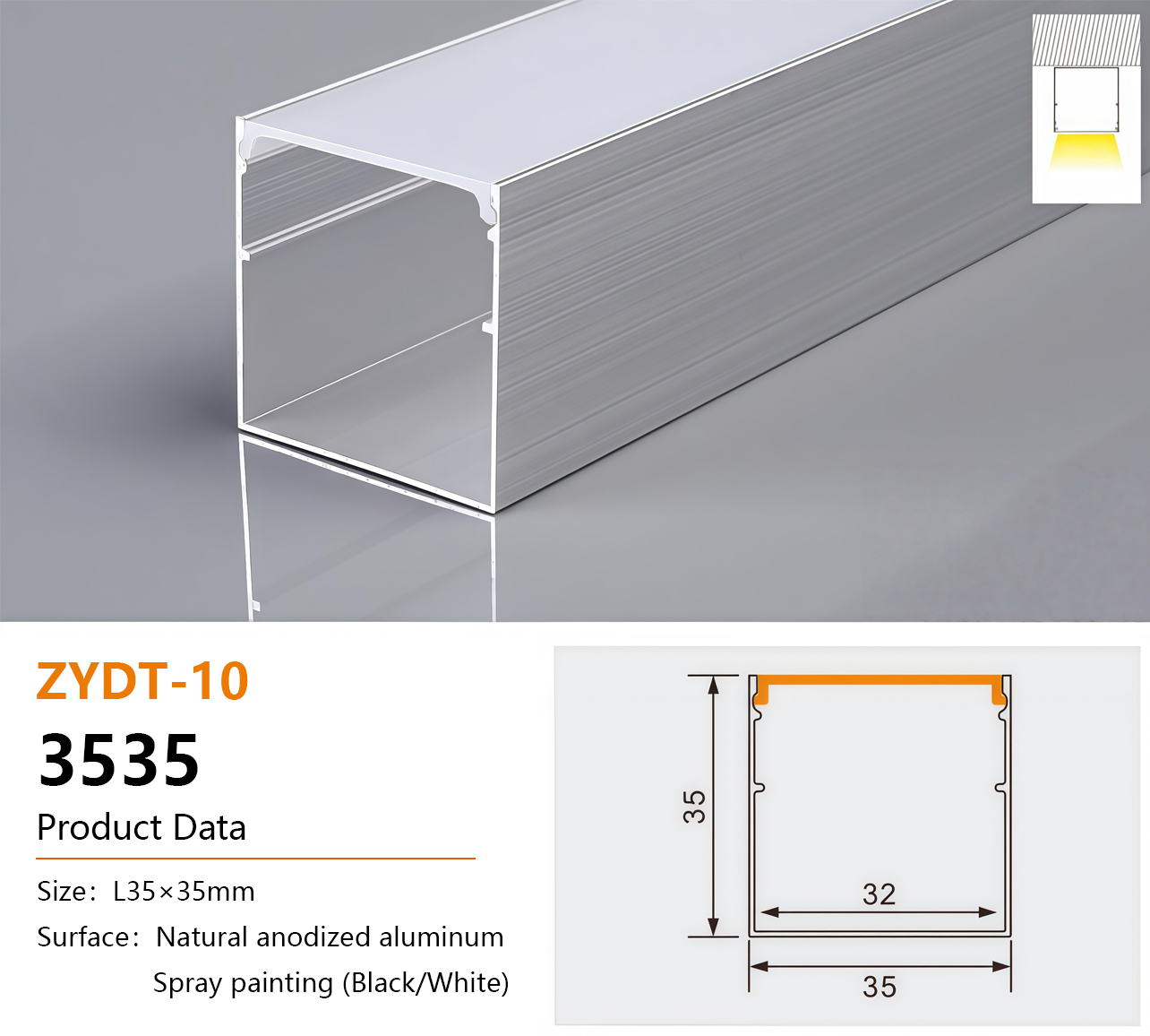 3535 Aluminum LED Profile
